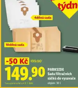 Lidl PARKSIDE Sada filtračních sáčků do vysavače nabídka