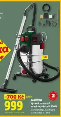 Lidl PARKSIDE Vysavač na mokré a suché vysávání 1 500 W nabídka