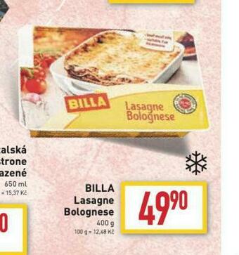 Billa Billa lasagne bolognese nabídka