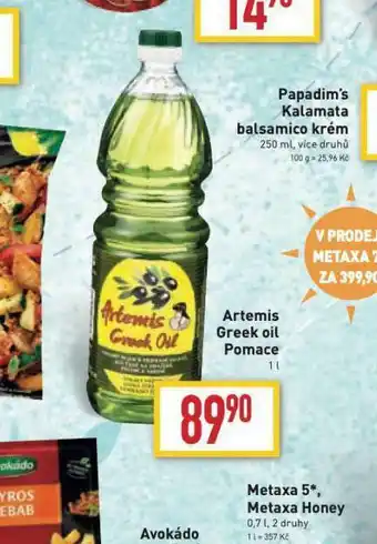 Billa Artemis kalamata balsamico krém nabídka
