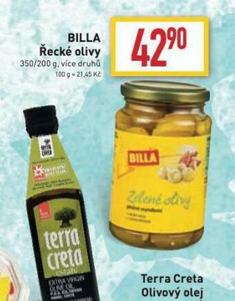 Billa Billa řecké olivy nabídka