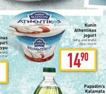 Billa Kunín athentikos jogurt nabídka