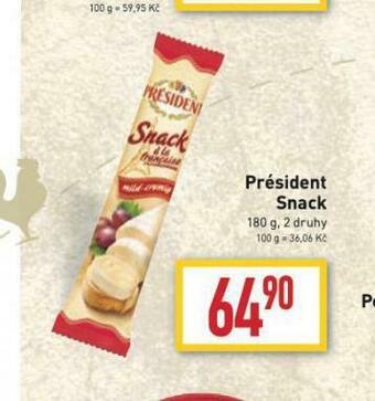Billa Président snack nabídka