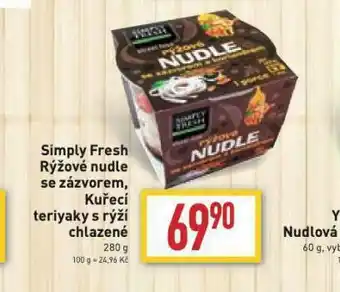 Billa Simply fresh rýžové nudle se zázvorem nabídka