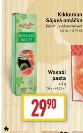 Billa Wasabi pasta nabídka