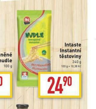 Billa Intaste instantní těstoviny nabídka