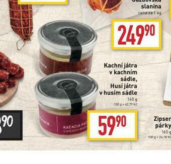 Billa Kachní játra v kachním sádle nabídka