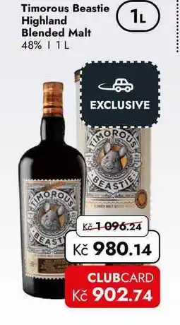 TRAVEL FREE Timorous Beastie Highland Blended Malt 48% nabídka