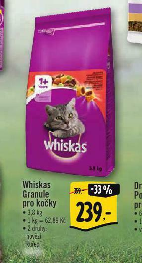 Albert Whiskas granule pro kočky nabídka