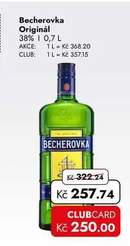 TRAVEL FREE Becherovka Originál 38% nabídka