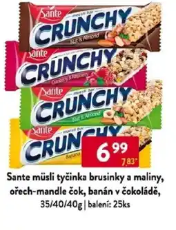 Qanto Sante müsli tyčinka brusinky a maliny, ořech-mandle čok, banán v čokoládě nabídka
