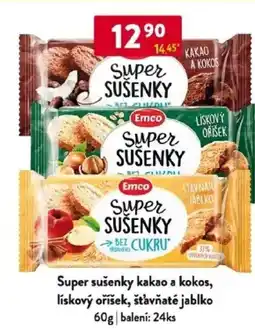 Qanto Super sušenky kakao a kokos, lískový oříšek, šťavňaté jablko nabídka