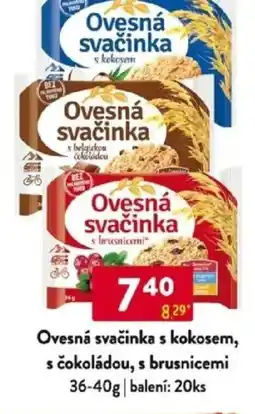 Qanto Ovesná svačinka s kokosem, s čokoládou, s brusnicemi nabídka