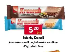 Qanto Sušenky Kremali krémové s vanilkou, kakaové s vanilkou nabídka