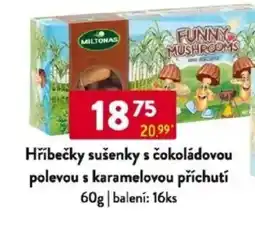 Qanto Hřibečky sušenky s čokoládovou polevou s karamelovou příchutí nabídka