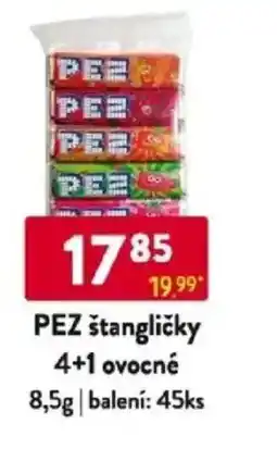 Qanto PEZ štangličky 4+1 ovocné nabídka