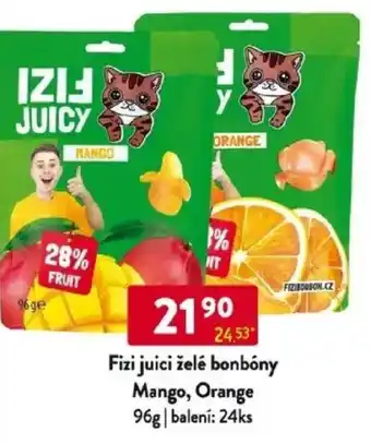Fizi juici želé bonbóny Mango, Orange