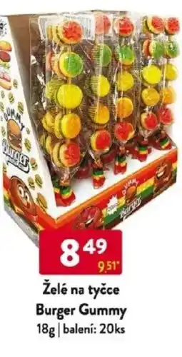 Qanto Želé na tyčce Burger Gummy nabídka