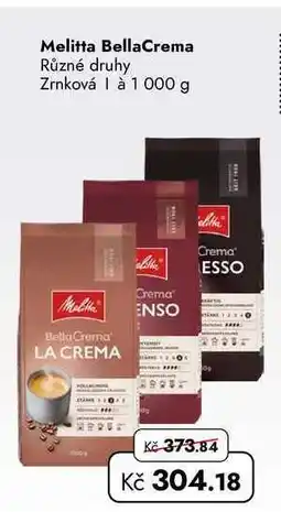 TRAVEL FREE Melitta BellaCrema Různé druhy Zrnková nabídka