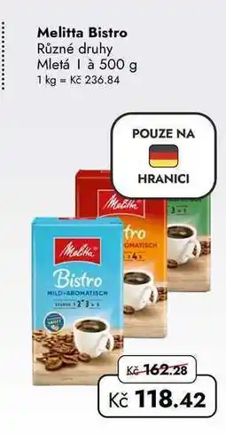 TRAVEL FREE Melitta Bistro Různé druhy Mletá nabídka