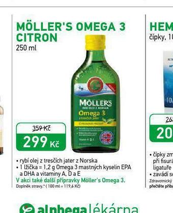 Alphega Lékárna Möller´s omega 3 citron nabídka