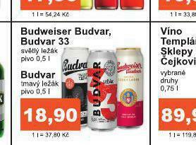 Coop Pivo budweiser budvar original nabídka