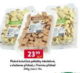 Qanto Plněné kukuřičné polštářky čokoládové, s ořechovou příchutí, s Tiramisu příchutí nabídka