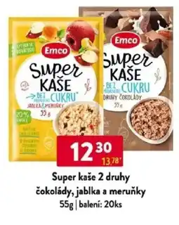 Qanto Emco Super kaše 2 druhy čokolády, jablka a meruňky nabídka