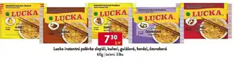 Qanto Lucka instantní polévka slepičí, kuřecí, gulášová, hovězí, česneková nabídka