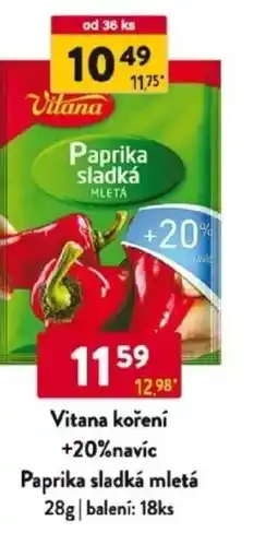 Qanto Vitana koření +20%navíc Paprika sladká mletá nabídka