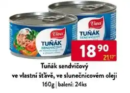 Qanto Viva Tuňák sendvičový ve vlastní šťávě, ve slunečnicovém oleji nabídka