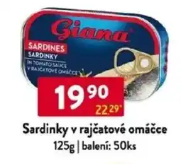 Qanto Giana Sardinky v rajčatové omáčce nabídka