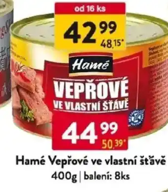 Qanto Hamé Vepřové ve vlastní štǎvě nabídka