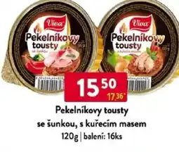 Qanto Viva Pekelníkovy tousty se šunkou, s kuřecím masem nabídka