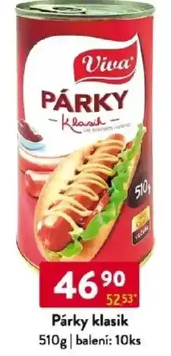 Qanto Viva Párky klasik nabídka