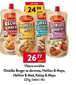 Qanto Vitana omáčka Omáčka Burger se slaninou, Hořčice & Mayo, Hořčice & Med, Kečup & Mayo nabídka