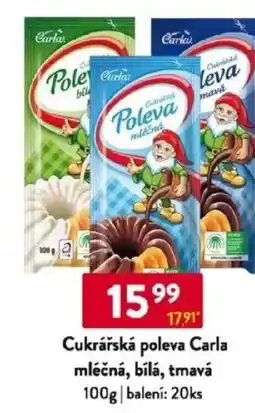 Qanto Cukrářská poleva Carla mléčná, bílá, tmavá nabídka