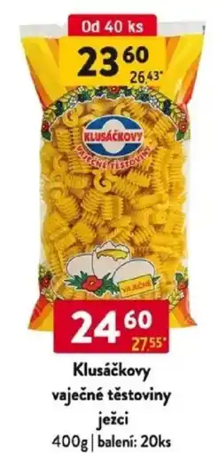 Qanto Klusáčkovy vaječné těstoviny ježci nabídka