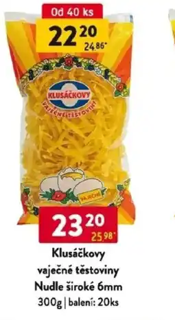 Qanto Klusáčkovy vaječné těstoviny Nudle široké 6mm nabídka