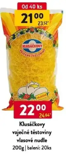 Qanto Klusáčkovy vaječné těstoviny vlasové nudle nabídka
