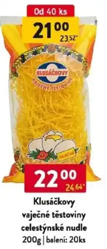 Qanto Klusáčkovy vaječné těstoviny celestýnské nudle nabídka
