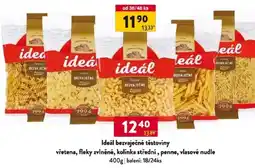Qanto Ideál bezvaječné těstoviny vřetena, fleky zvlněné, kolínka střední, penne, vlasové nudle nabídka