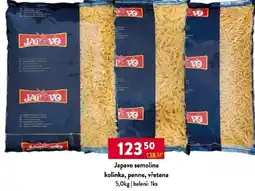 Qanto Japavo semolina kolínka, penne, vřetena nabídka