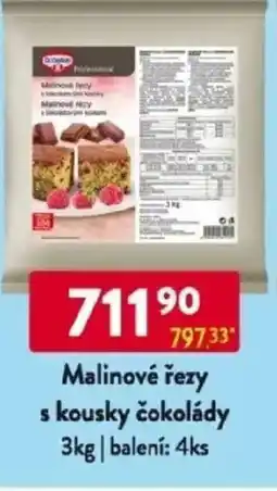 Qanto Dr.Oetker Malinové řezy s kousky čokolády nabídka