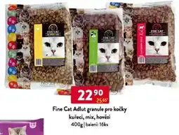 Qanto Fine Cat Adlut granule pro kočky kuřecí, mix, hovězí nabídka