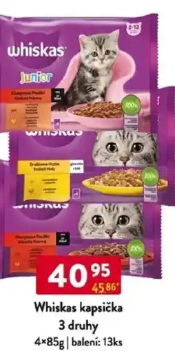 Qanto Whiskas kapsička 3 druhy nabídka