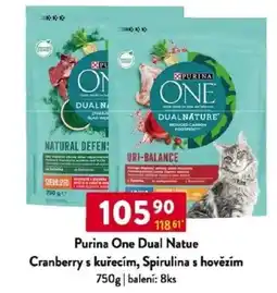 Qanto Purina One Dual Natue Cranberry s kuřecím, Spirulina s hovězím nabídka