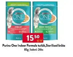 Qanto Purina One Indoor Formula tuňák,Sterilised krůta nabídka