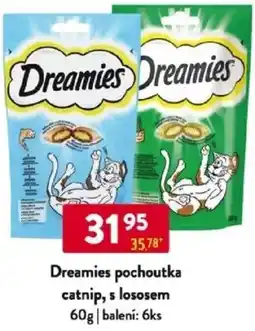 Qanto Dreamies pochoutka catnip, s lososem nabídka
