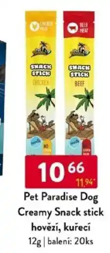 Qanto Pet Paradise Dog Creamy Snack stick hovězí, kuřecí nabídka